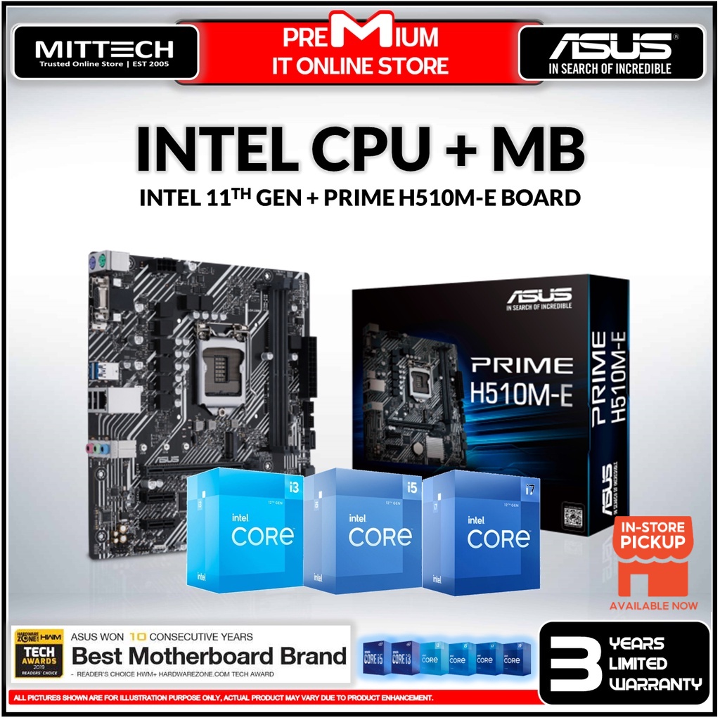 Asus Prime H510ME LGA1200 Intel Motherboard + Intel Core 11th Gen