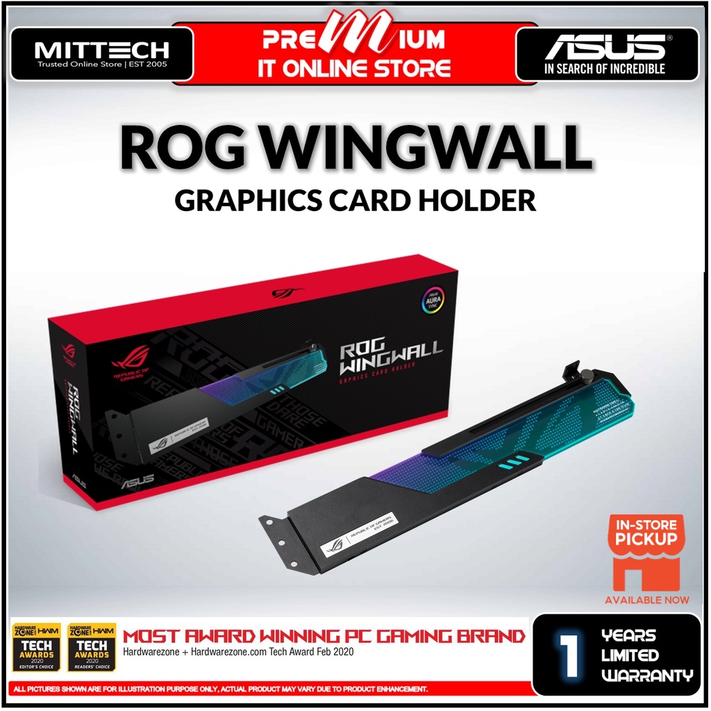 Asus ROG Wingwall Graphics Card Holder GPU length above 18cm & height