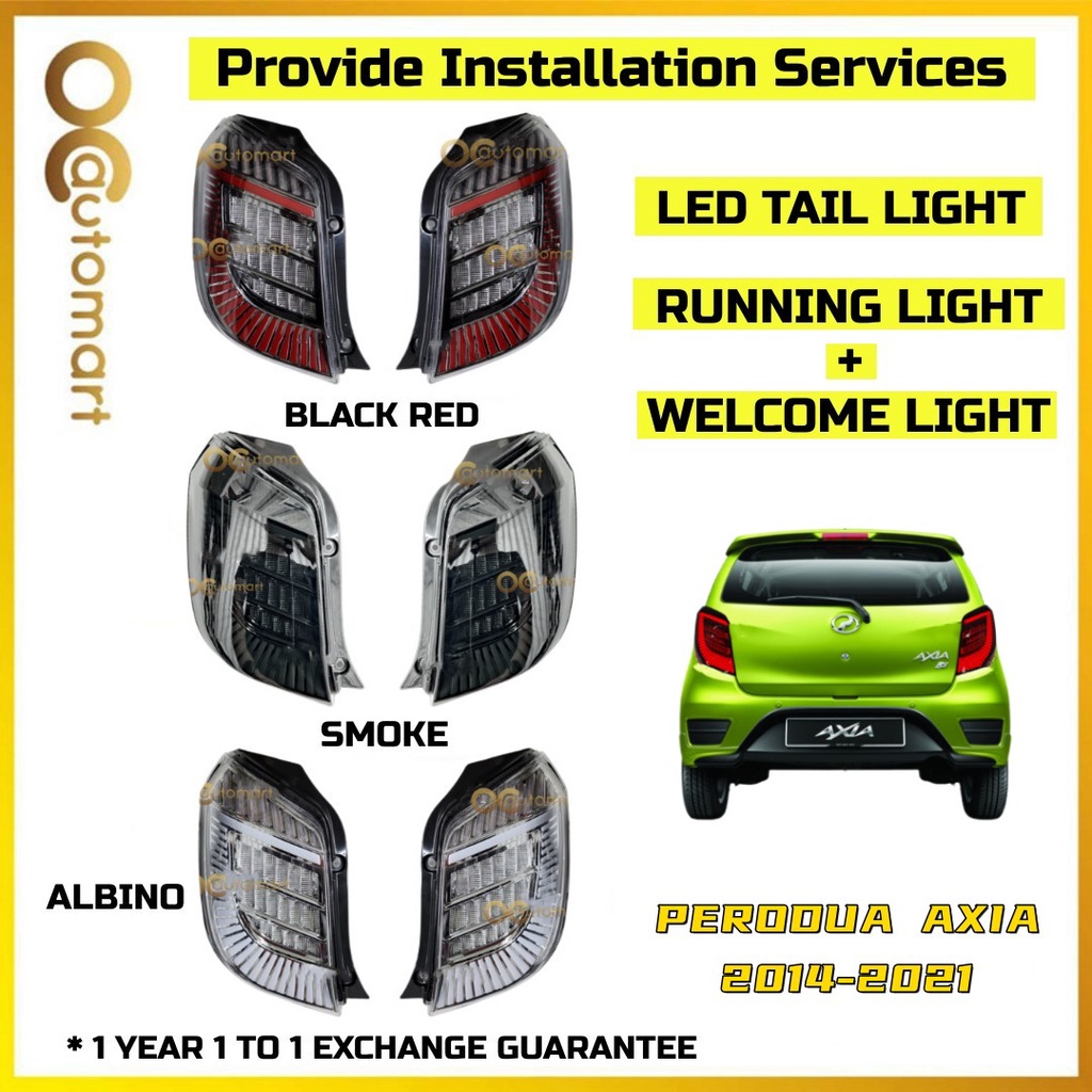 (1 Year Warranty) Perodua Axia 2014 - 2022 Dragon Scale Albino LED Tail ...