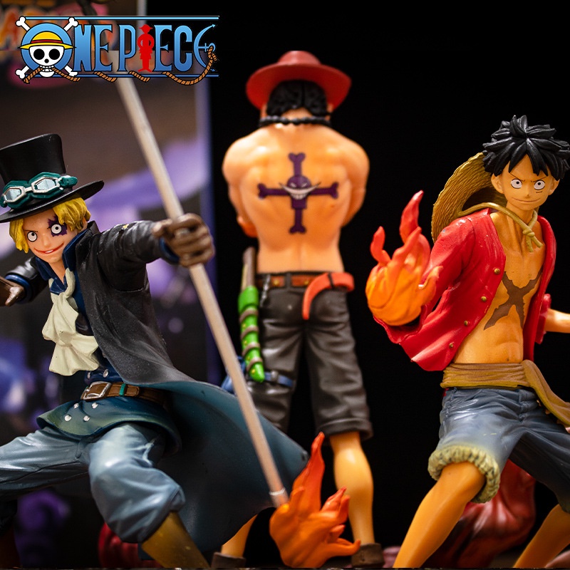 Action Figure One Piece Luffy Ace Sabo Brothers 17cm STATUA DA