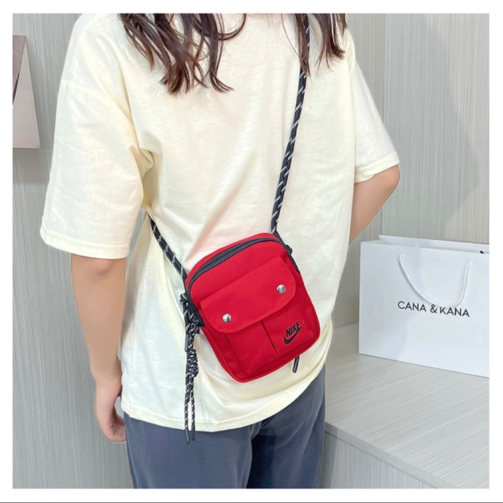 Beg Silang Viral N I K E Small Logo Crossbody Canvas Bag Shopee Malaysia