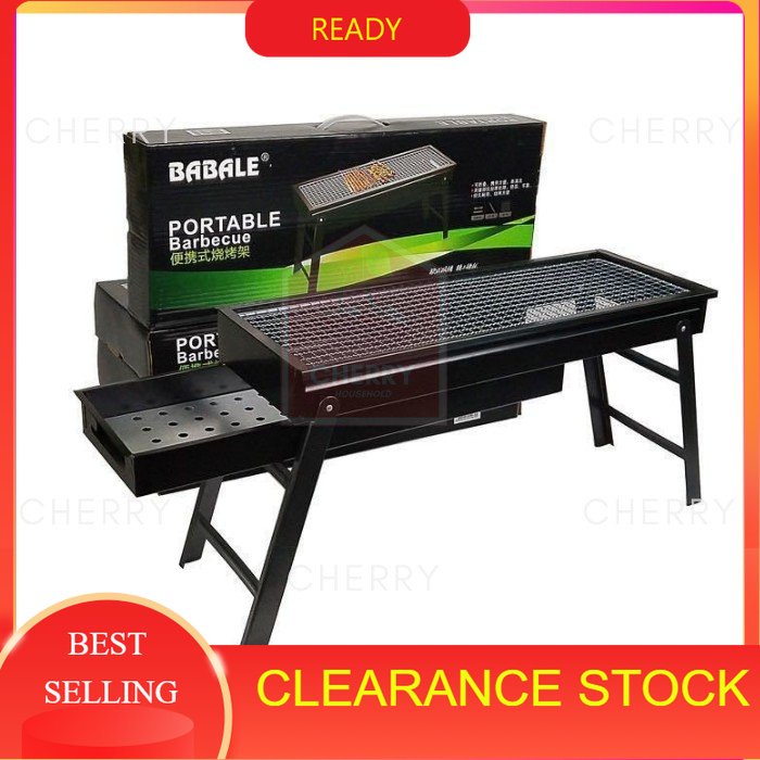 BBQ 60cm charcoal camping bbq grill outdoor barbeque set portable bbq outdoor picnic camp foldable bbq stand Murah Shopee Malaysia