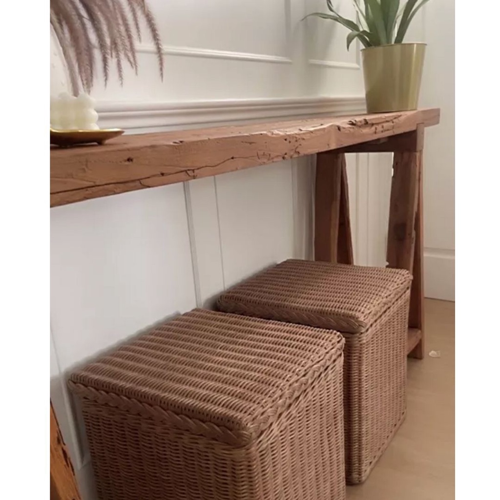 Rattan Stool Storage RCFU-23008 Open Close dressing chair Rattan makeup ...
