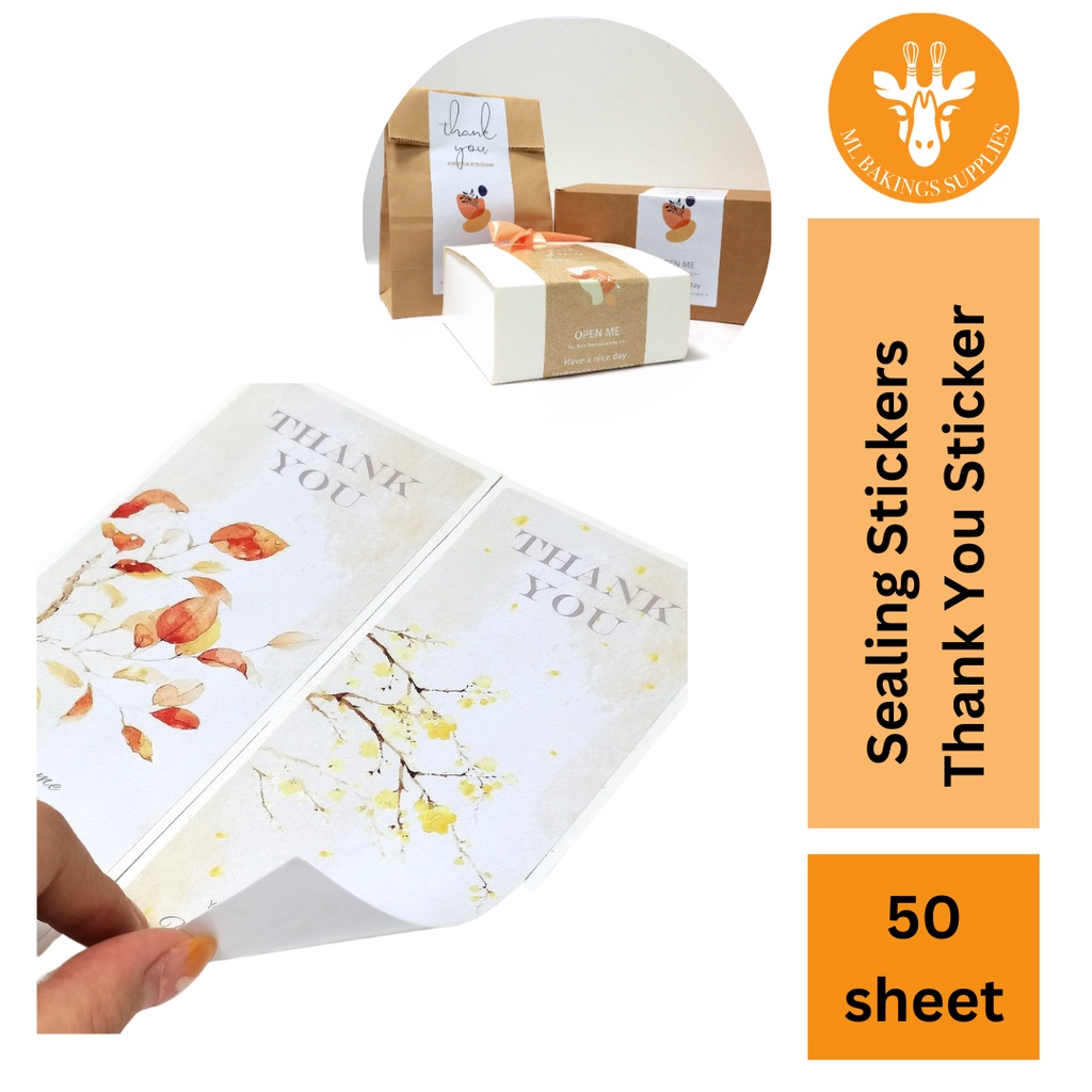 Sealing Stickers | Thank You Sticker Waterproof Rectangle Size Decorate ...