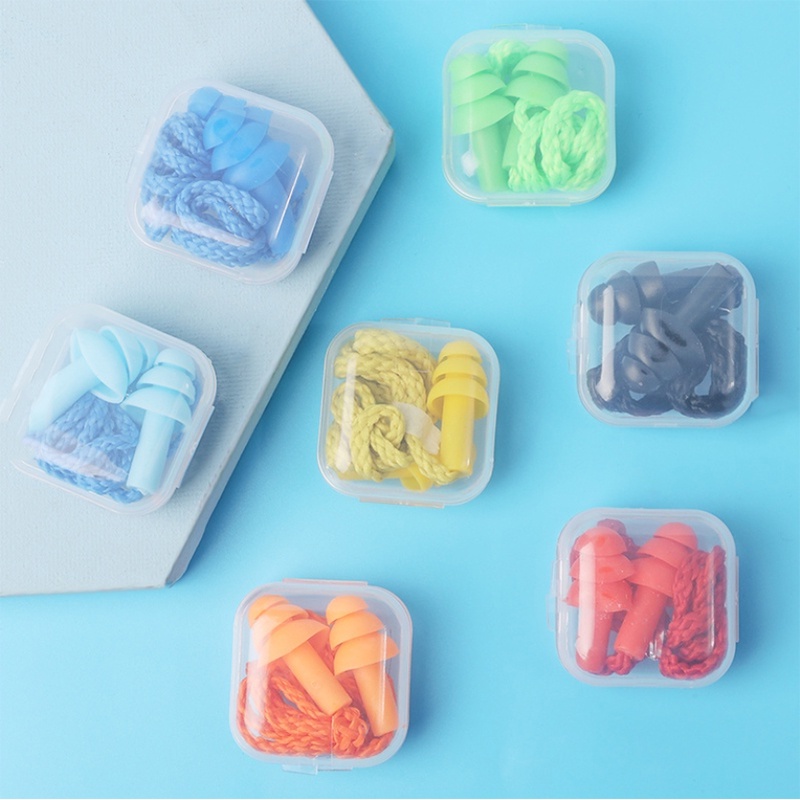 1 Pairs Earplugs Box Noise Cancellation Ear Plugs Reusable Waterproof ...