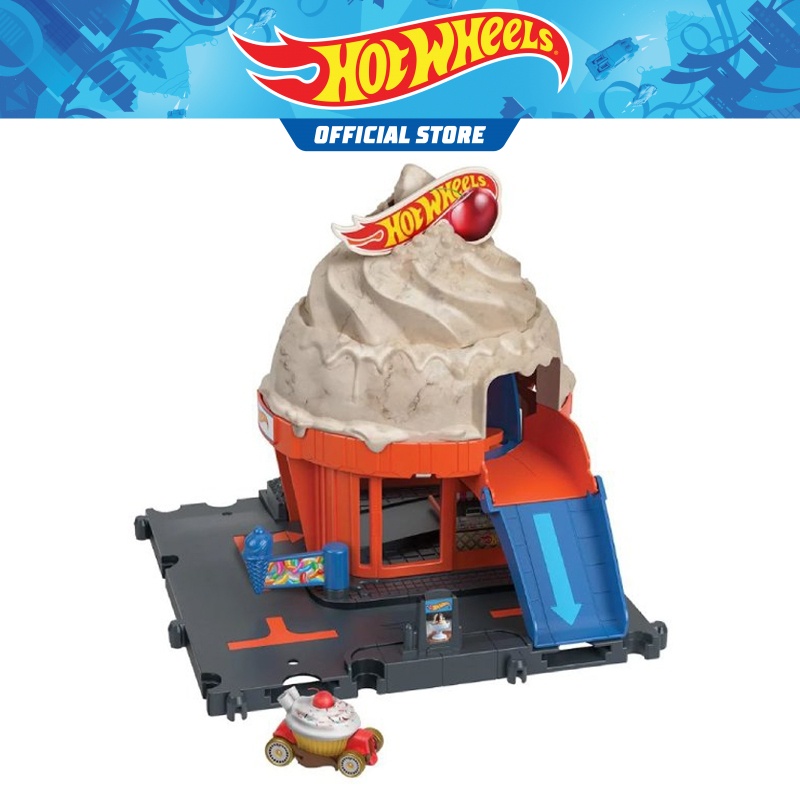 Hot Wheels City Downtown Ice Cream Swirl Playset (HDR24) | Shopee Malaysia