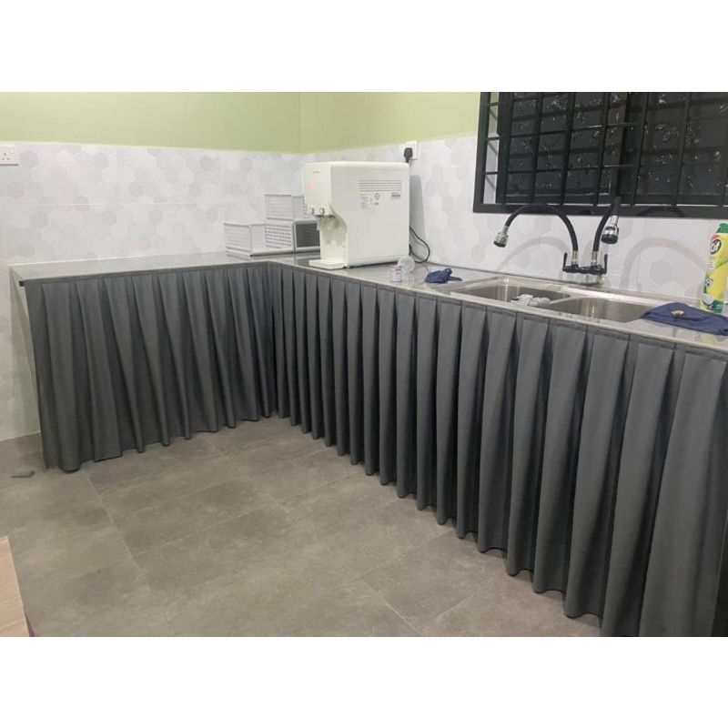 Skirting/Langsir Table Top, Dapur, Sinki, Meja, Meja Mesyuarat Shopee