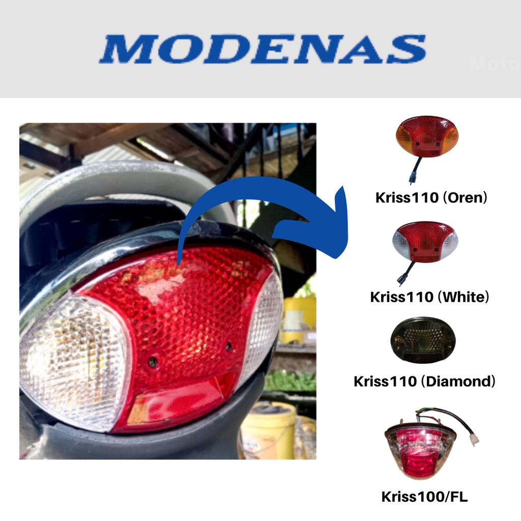 MODENAS Kriss110 Kriss100 Tail Lamp Assy Back Light Kriss 1 2 FL Kriss1 ...