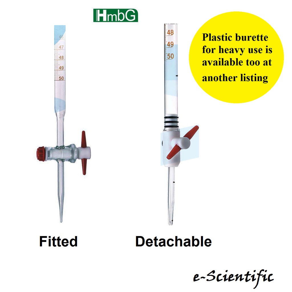 Burette Buret 50ml, Glass, HmbG Shopee Malaysia