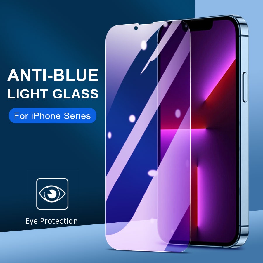 Anti-Violet HD Tempered Glass Screen Protector for iPhone 14 13 12 11 ...