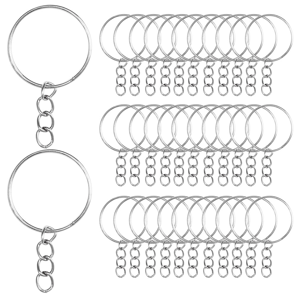 Metal Blank Keyring Keychain Split Rings Keyfob Key Rings Lobster