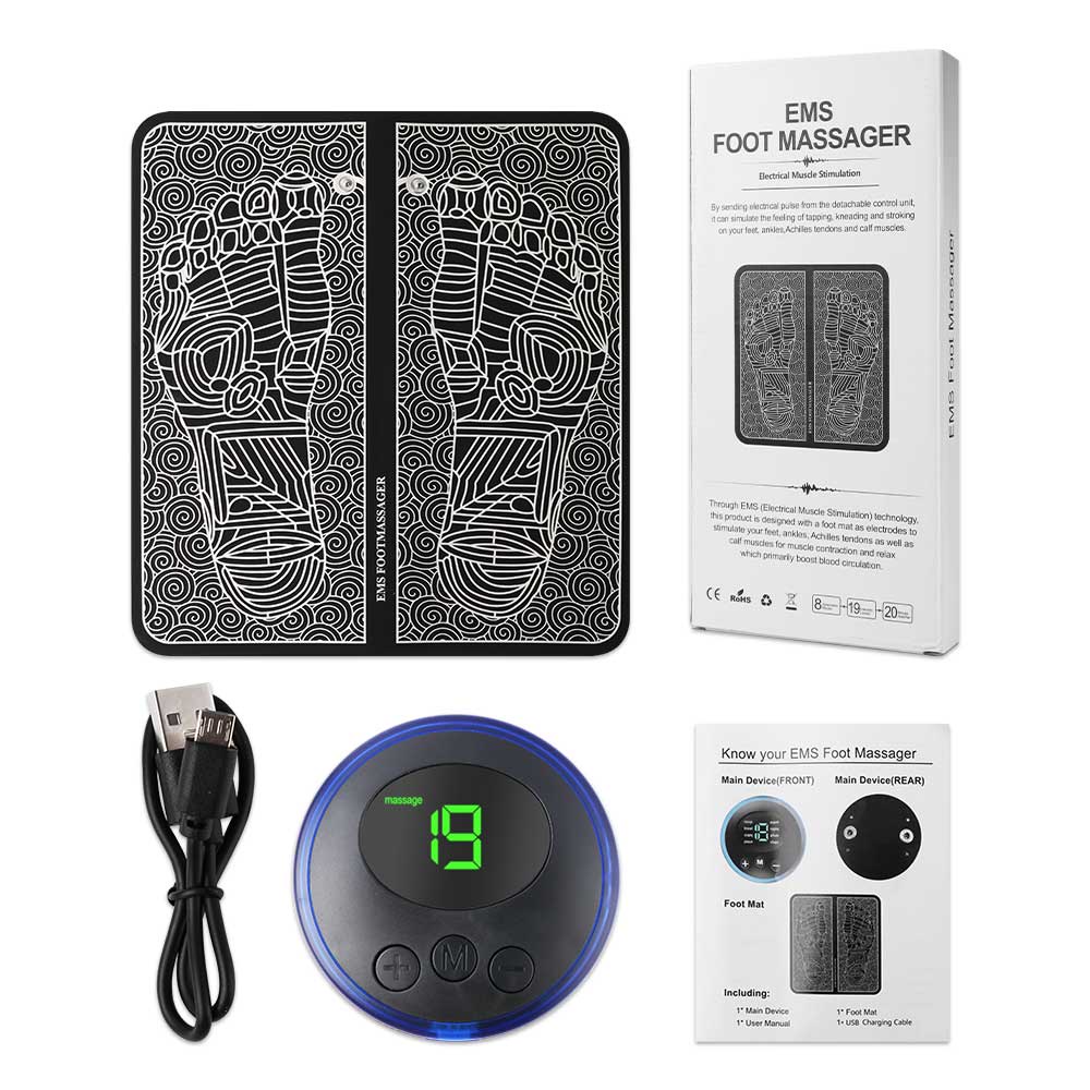 Electric Pulse Ems Foot Massager Pad Relax Feet Massage Mat Shock Muscle  Stimulation Portable Usb Rechargeable Electric Foot Massager To Relax Your  Feet For Home And Office Use,Ems Massage Foot Pad, Foot