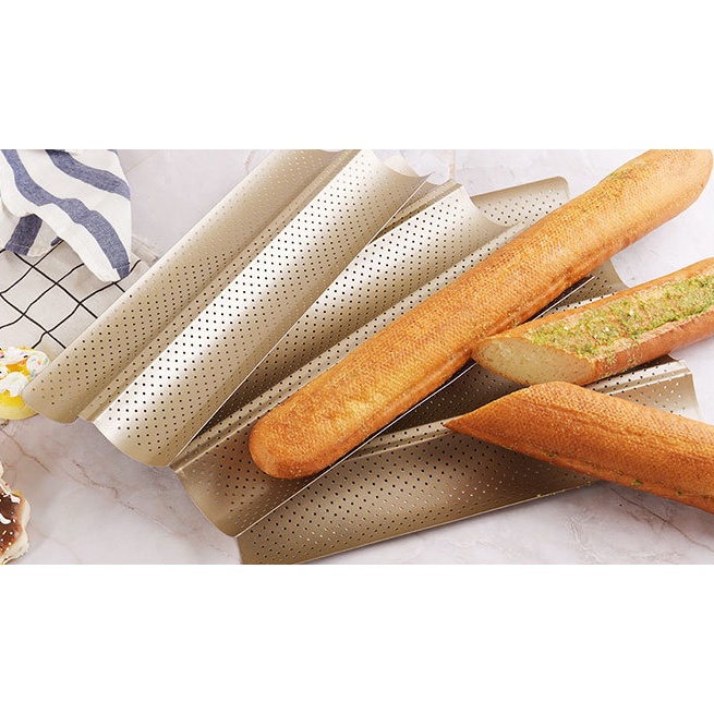French Baguettes French Loaf non-stick Baking Tray Wave Toast Box ...