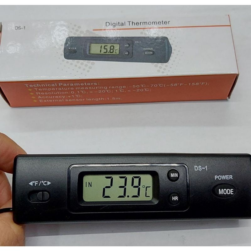 Portable digital Clock Thermometer DS1 Car ac Temperature Gauge