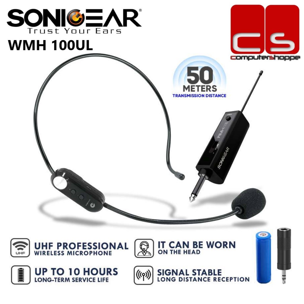 SonicGear WMH 100UL Professional Wireless Headset Microphone Shopee