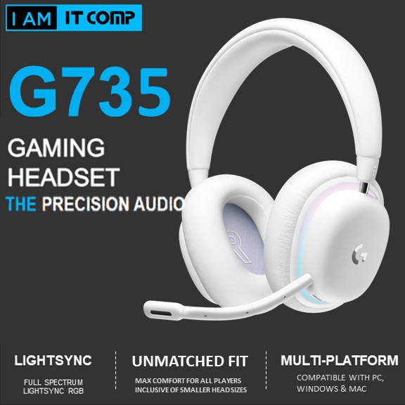 Logitech G735 Lightspeed Wireless Gaming Headset Bluetooth And Usb Receiver Aurora Collection 7562