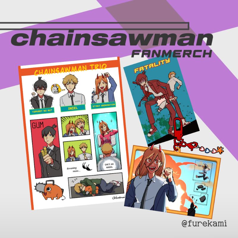 CSM Chainsaw man sticker sheet shaker charm comic fiesta leftover ...