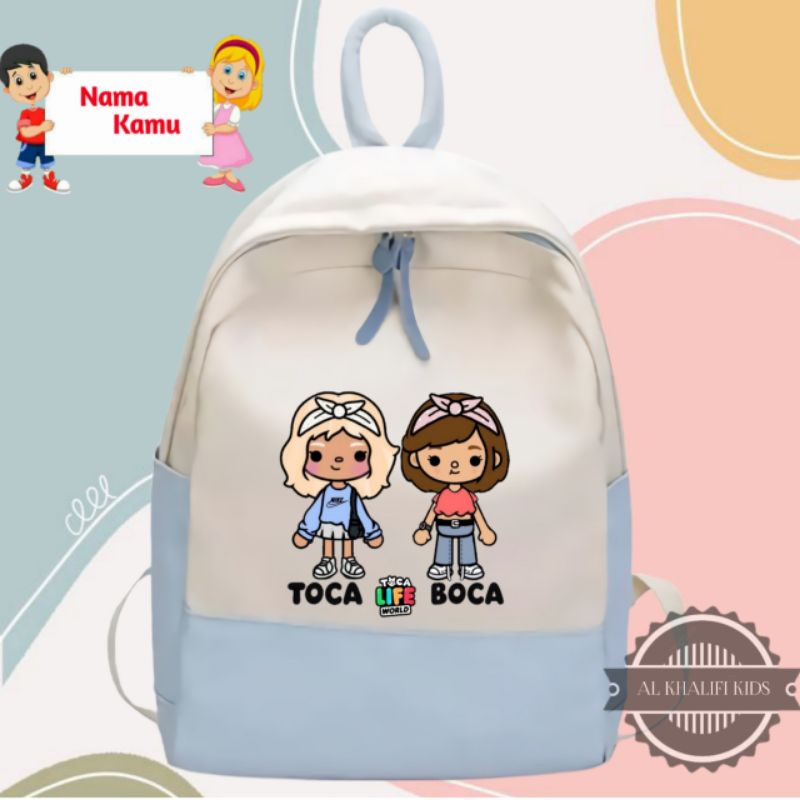 Toca Boca Children's Bag Elementary School Children's Backpack Free To Install Your Name