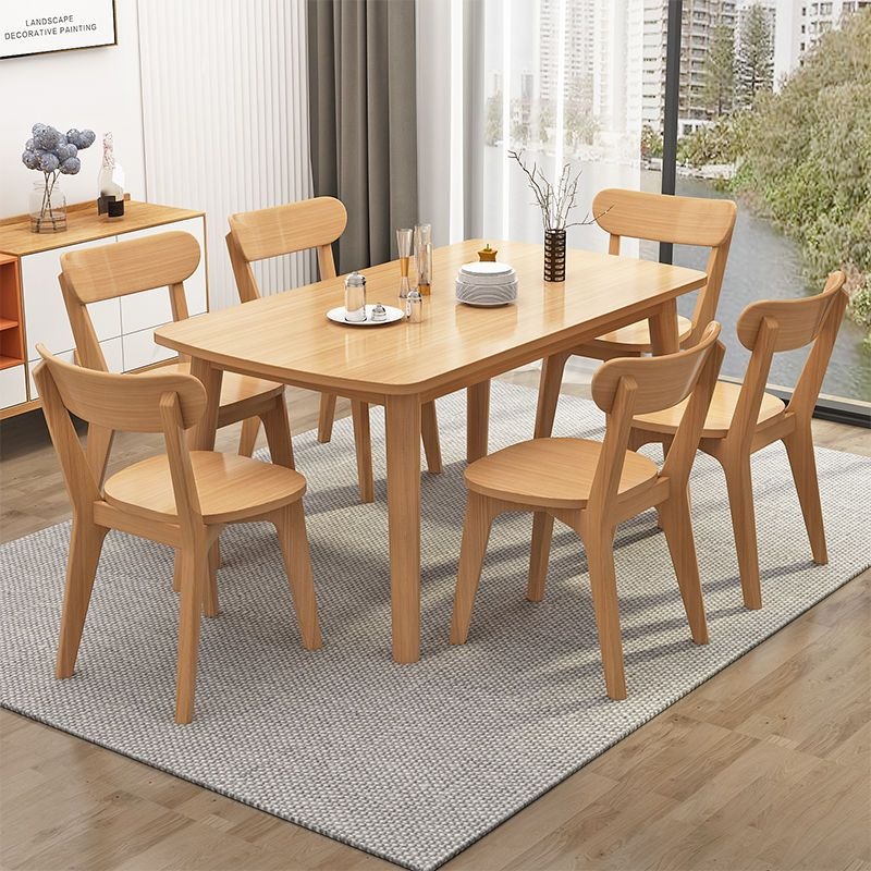 Nordic all solid wood dining table modern simple household dining table ...