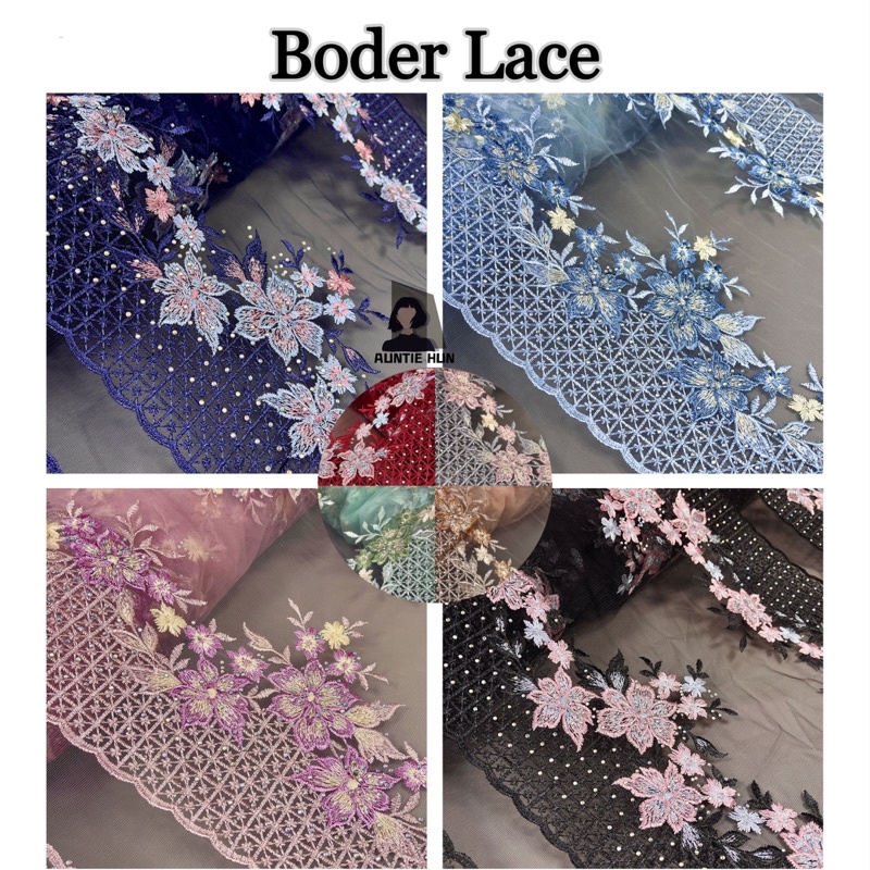Border lace crystal tinggi 19cm, boder lace cantik, beautiful border ...