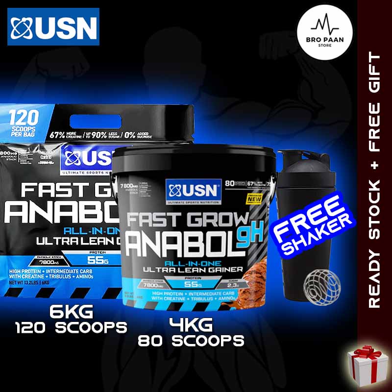 USN Fast Grow Anabolic (4kg/80 Scoop | 6kg/120 Scoops) - Ultra Lean ...