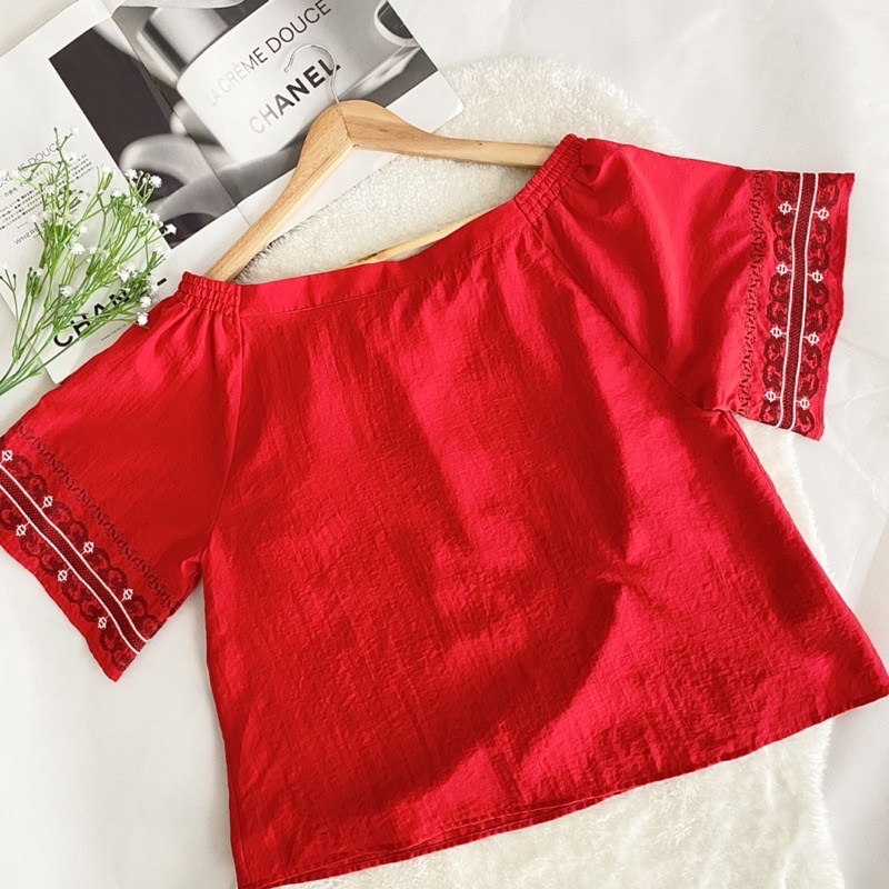 COLORS Boat Neck Embroidery Sleeve Blouse Original From Japan | Shopee Malaysia