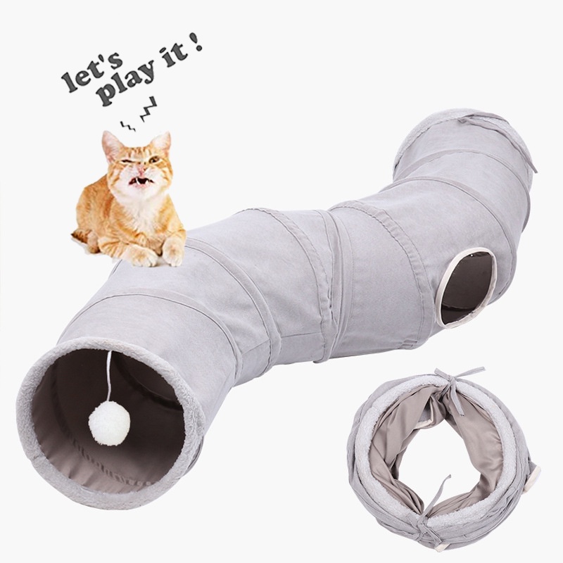 Cat Tunnel for Indoor Cats, with Play Ball S-Shape Collapsible Cat Play ...