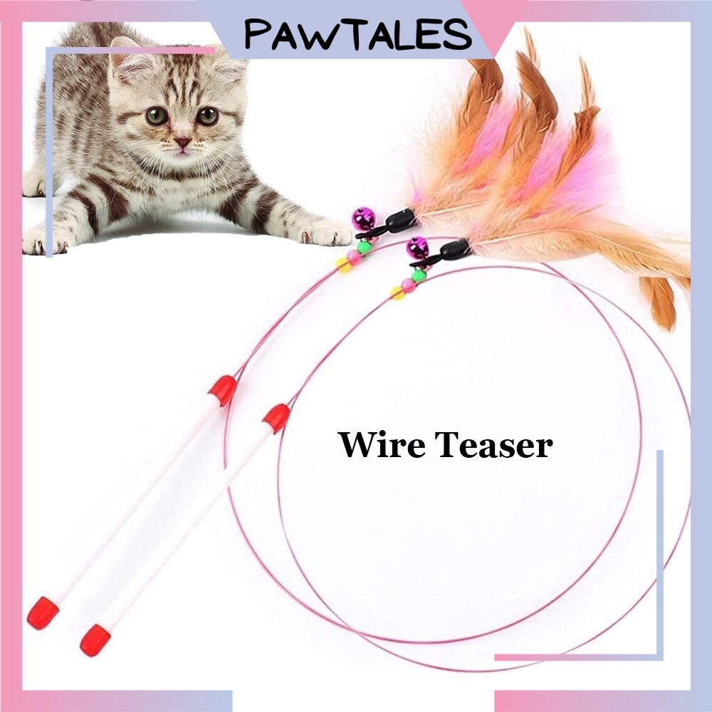 PAWTALES Cat Teaser Flexible Stick Pet Toy Cat Play Toy Cat