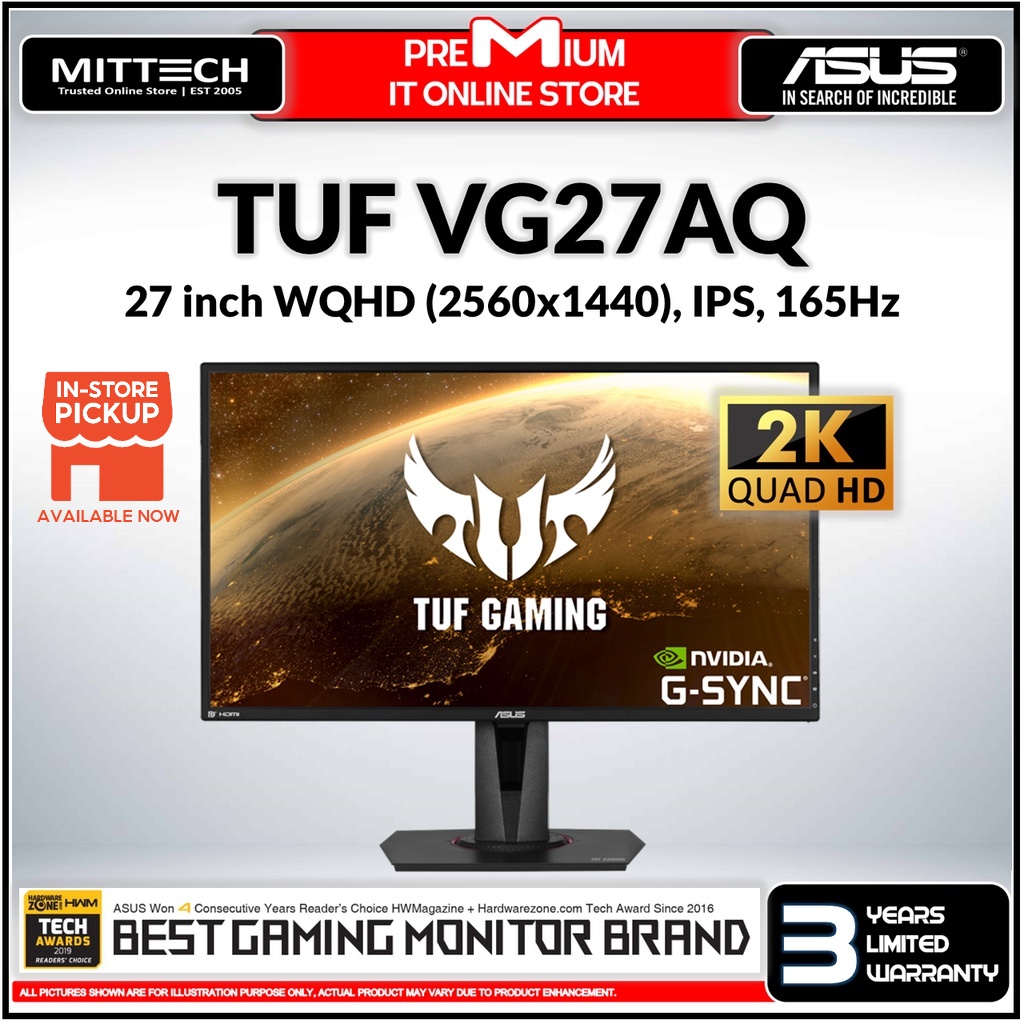 Asus TUF Gaming VG27AQ HDR10 Gaming Monitor – 27 inch 2K | IPS | 165Hz ...