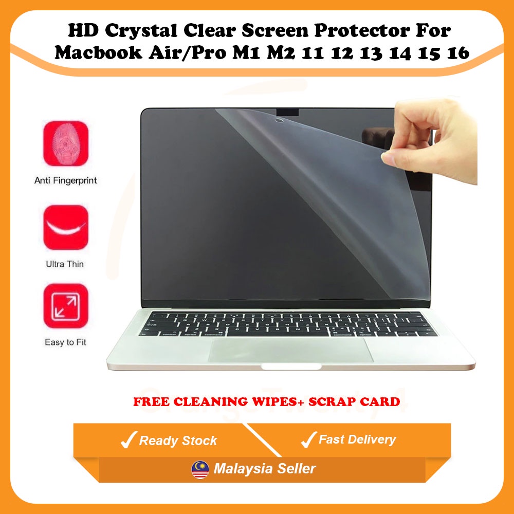 🔥🔥𝑭𝑹𝑬𝑬 𝑪𝑳𝑬𝑨𝑵𝑰𝑵𝑮 𝑾𝑰𝑷𝑬+𝑺𝑪𝑹𝑨𝑷 𝑪𝑨𝑹𝑫🔥🔥Crystal Clear HD Macbook Screen
