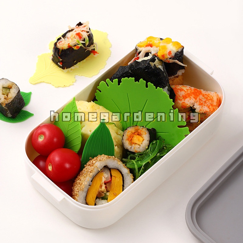 1Set Small Green Leaf Shaped Bento Rice Ball Oil-Proof Vegetable Block ...
