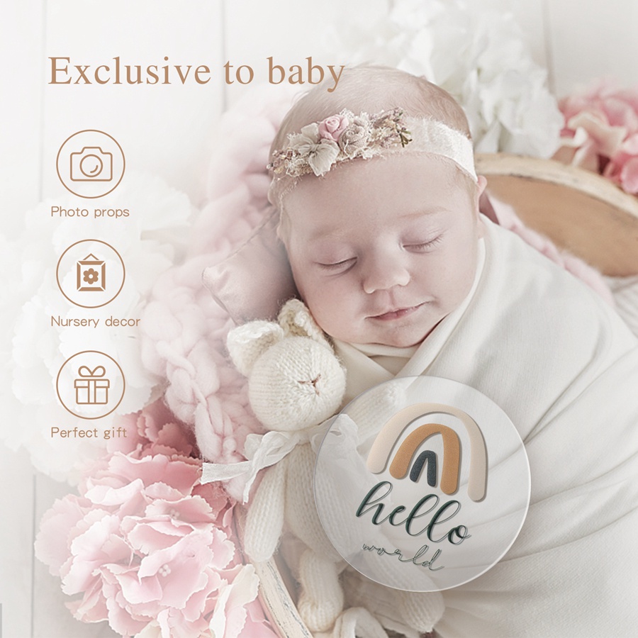 1set roundAcrylic milestonesshaped flash memory card, baby Acrylic