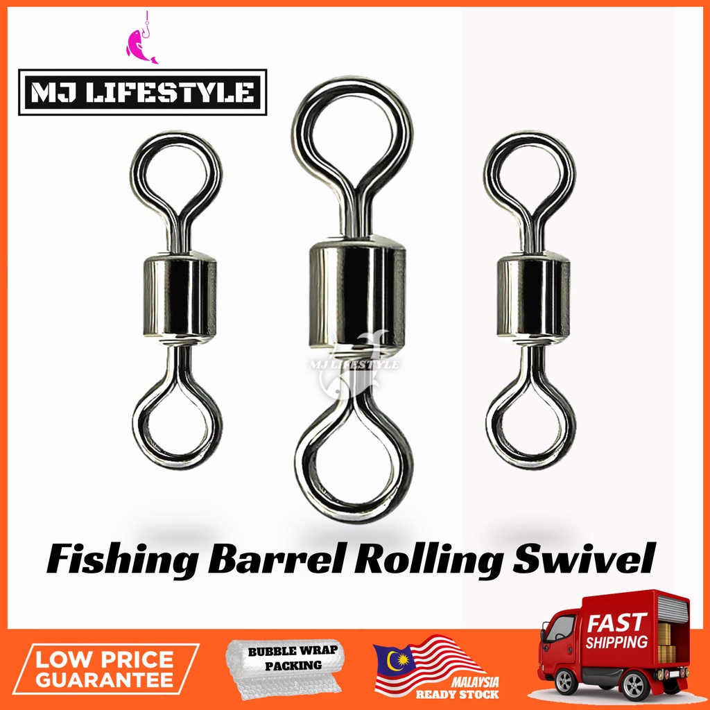 [1PC] Fishing Barrel Bearing Rolling Swivel Heavy Duty Connector Solid ...