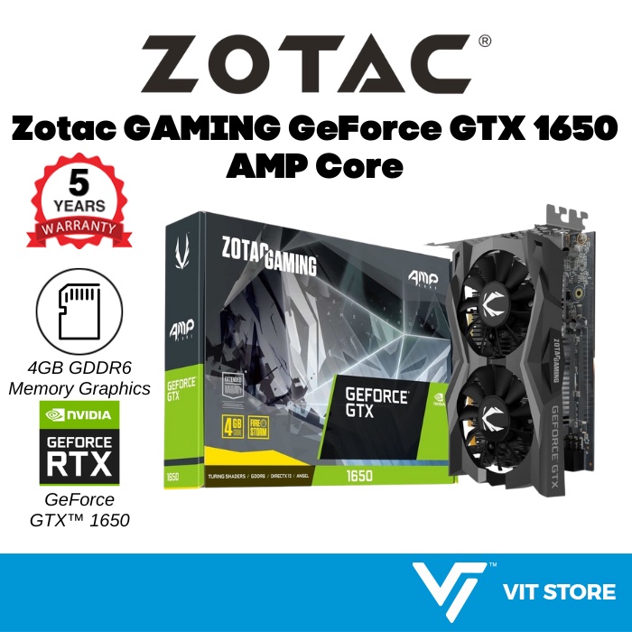 ZOTAC Gaming GeForce GTX 1650 AMP Core 4GB GDDR6 Graphics Card ...