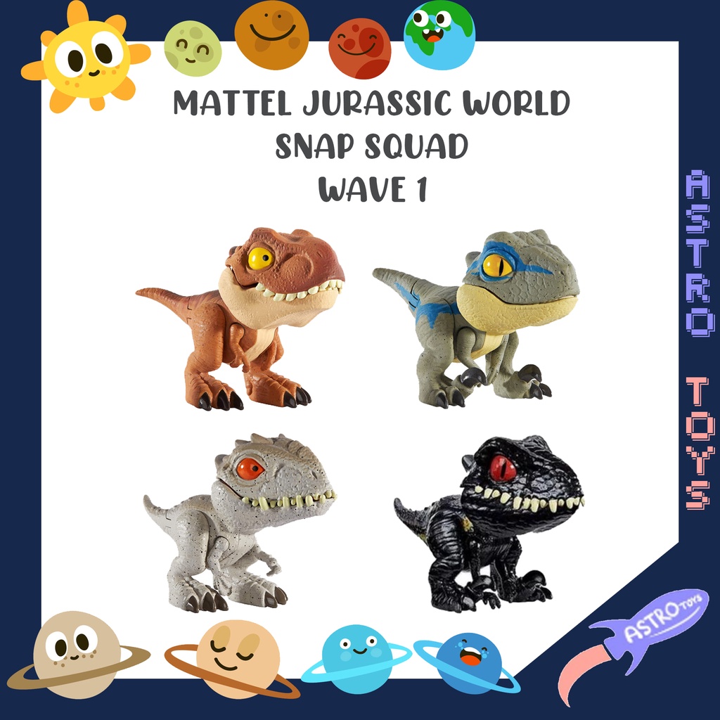 Jurassic SNAP SQUAD Dinosaur WAVE 1st TREX VELOCIRAPTOR INDOMINUS REX ...