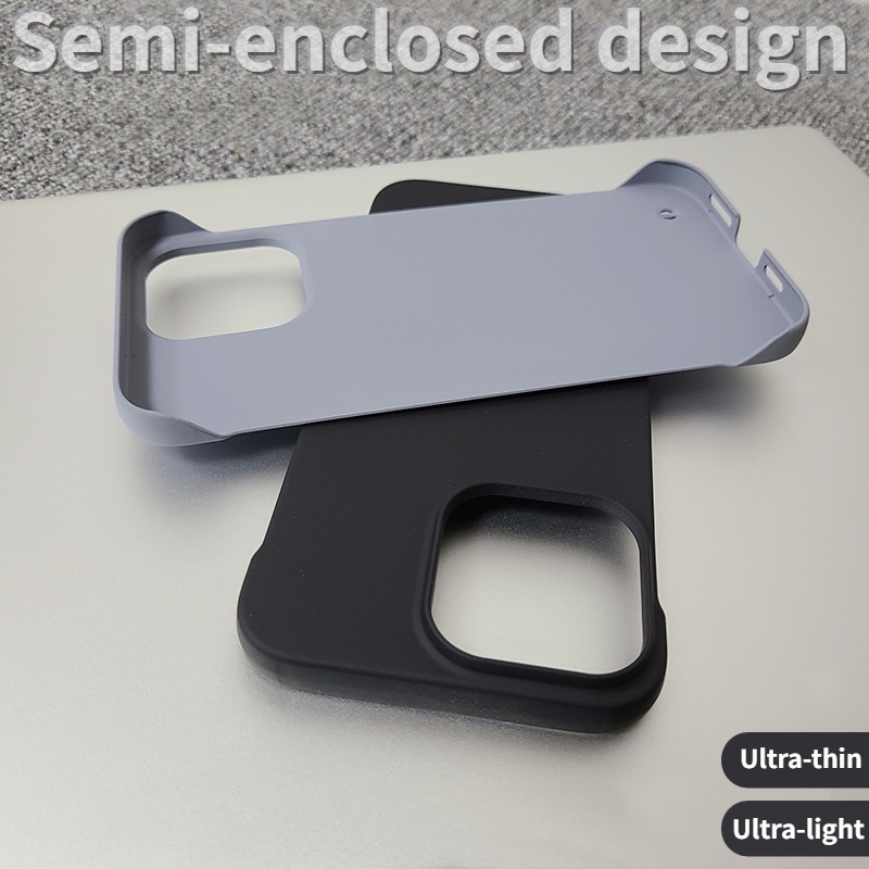 Ultra-thin hard PC bezel-less case for iPhone 16 15 14 13 12 11 Pro Max ...