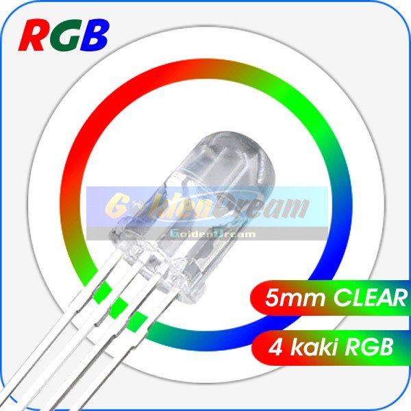 Led 5mm RGB 4P 4ft Multi Color Common Color Lamp Cathode Anode | Shopee ...