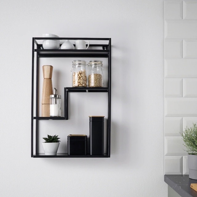 IKEA LINDASEN Metal Display Shelf Kitchen Rack Open Rak Hiasan