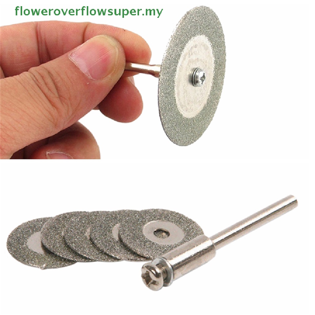 FSMY HOT 5 PCS 22mm Emery Diamond cutg blades Drill Bit+1 Mandrel for ...