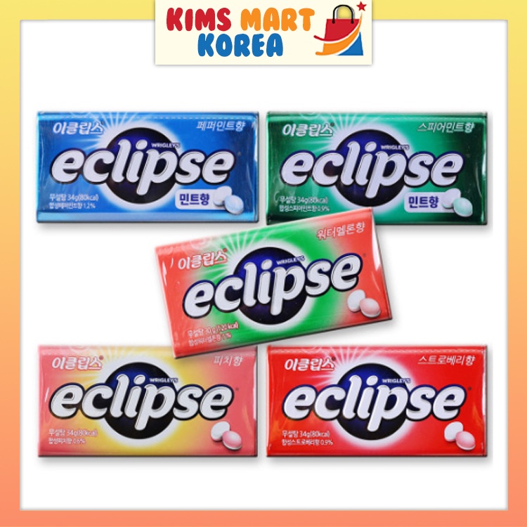 Eclipse Korean Mint Sugar Free Fresh Breath Mints Peach, Watermelon