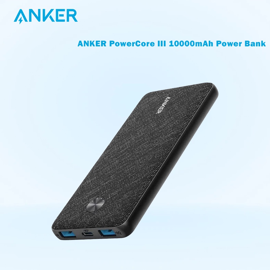 Anker A1248 PowerCore III Sense 10K 10000mAh with 20W PD Power Bank (Fabric Black) Shopee Malaysia