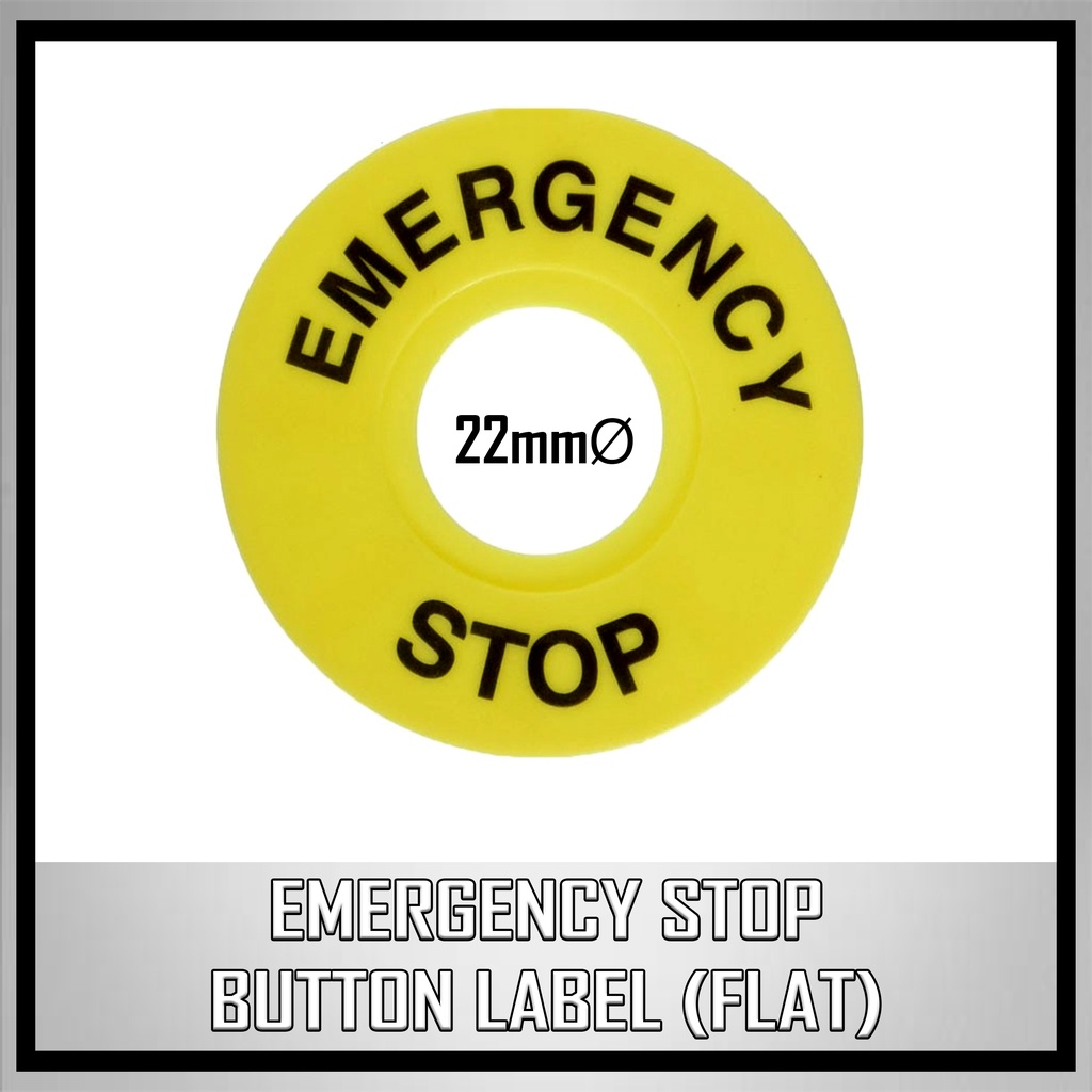 EMERGENCY STOP BUTTON NAME PLATE / 22mm DIAMETER | Shopee Malaysia