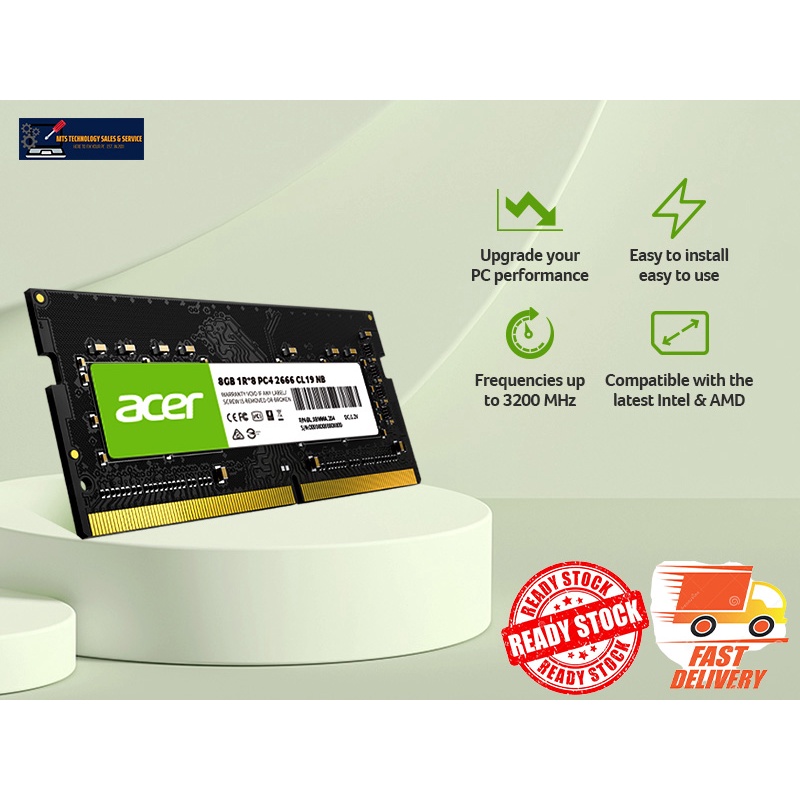 16gb Ddr4 Acer SD100 8GB DDR4 Laptop RAM | 3200MHz SODIMM Memory