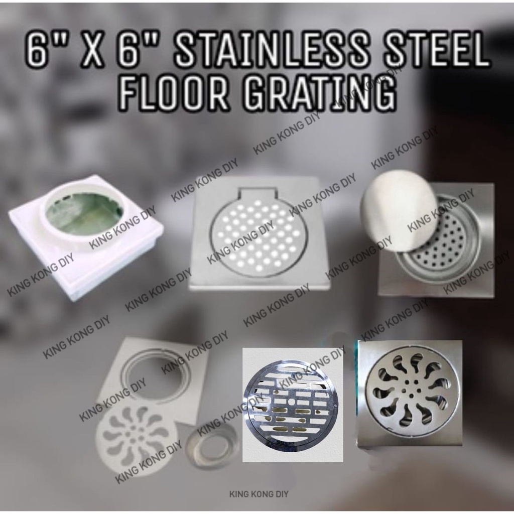 6"X6" Stainless Steel Grating Floor Trap Cover Drain Anti Cockroach