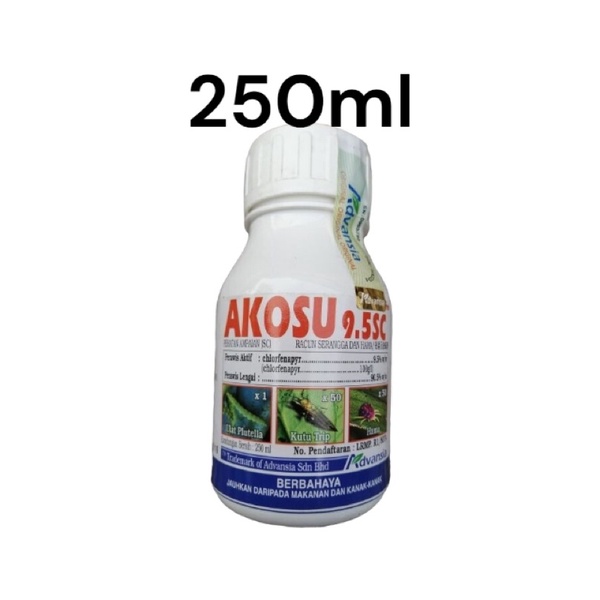 Akosu 9.5 SC Kawalan Serangga Seperti Kutu Thrip Ulat Dan Hamama 250ML ...