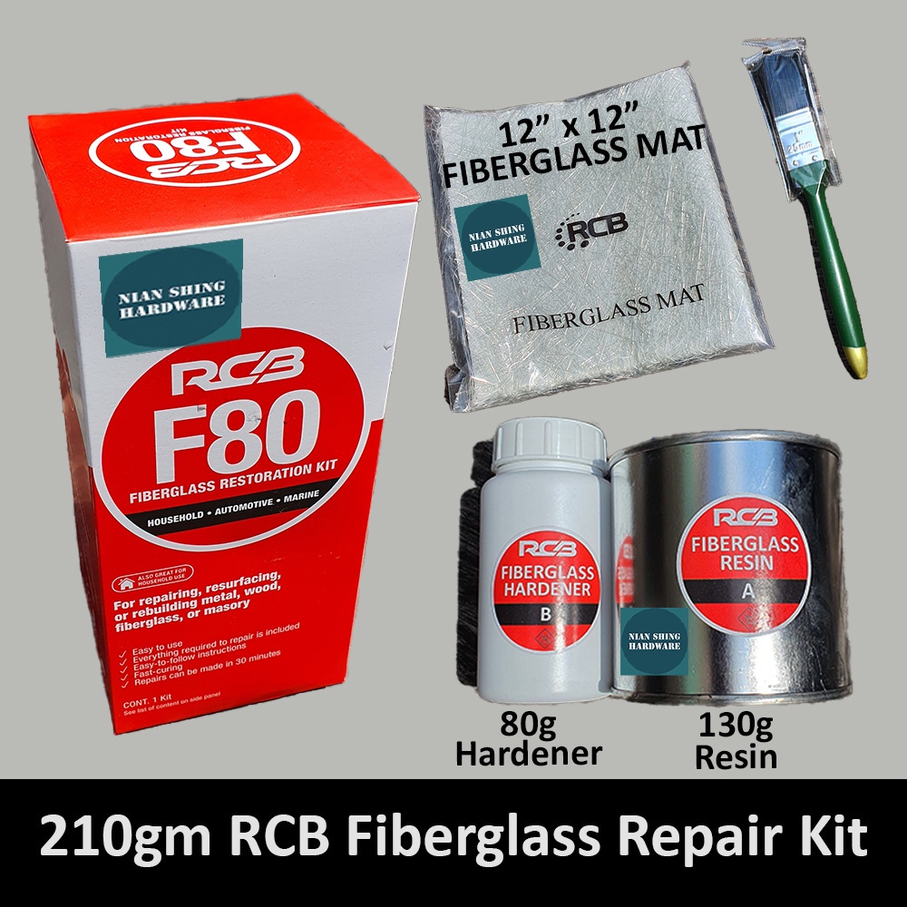 RCB Fiberglass Repair Kit 210gm (玻璃纤维修复套装) car repairing DIY boat ...