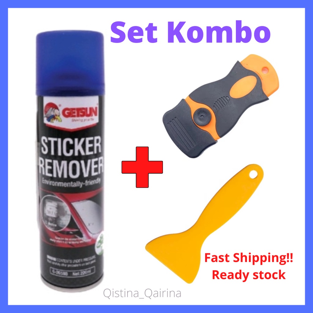 Sticker Remover Spray for Car Tv Glue remover Plastic Scraper Blade