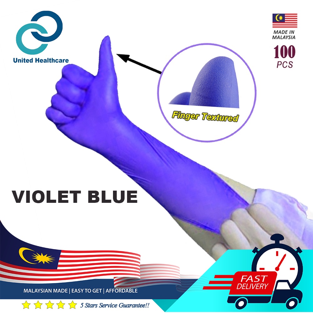 [Clearance] Long Cuff Powder Free Nitrile Glove Discolour General