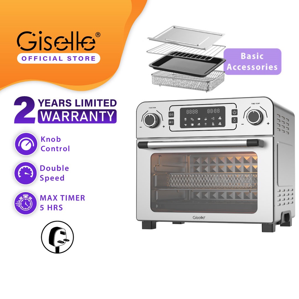 Giselle Digital 10-In-1 Air Fryer Oven Toast/Bake/Broil/Roast/Dehydrate/Rotisserie (23L) KEA0340