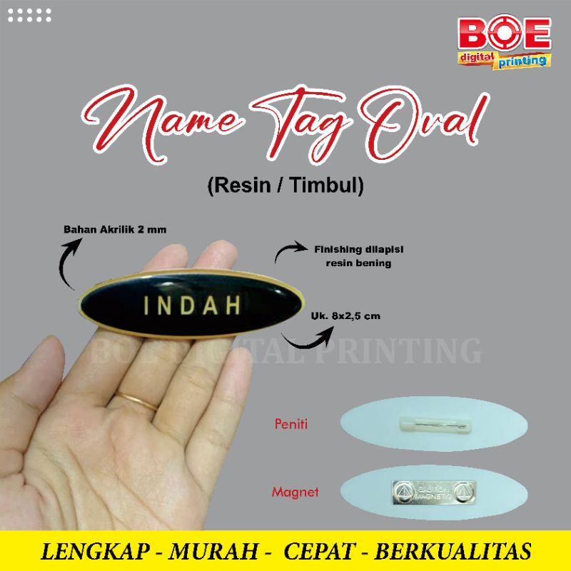 CHEST NAME TAG / OVAL CHEST NAME PLATE | Shopee Malaysia